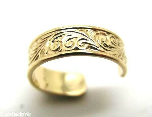 Genuine Solid 9ct Yellow or Rose or White Gold or Sterling Silver Weave Toe Ring 334