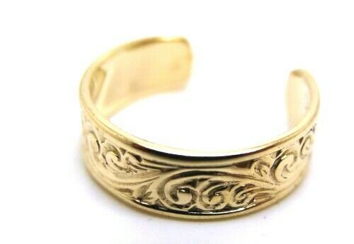 Genuine Solid 9ct Yellow or Rose or White Gold or Sterling Silver Weave Toe Ring 334