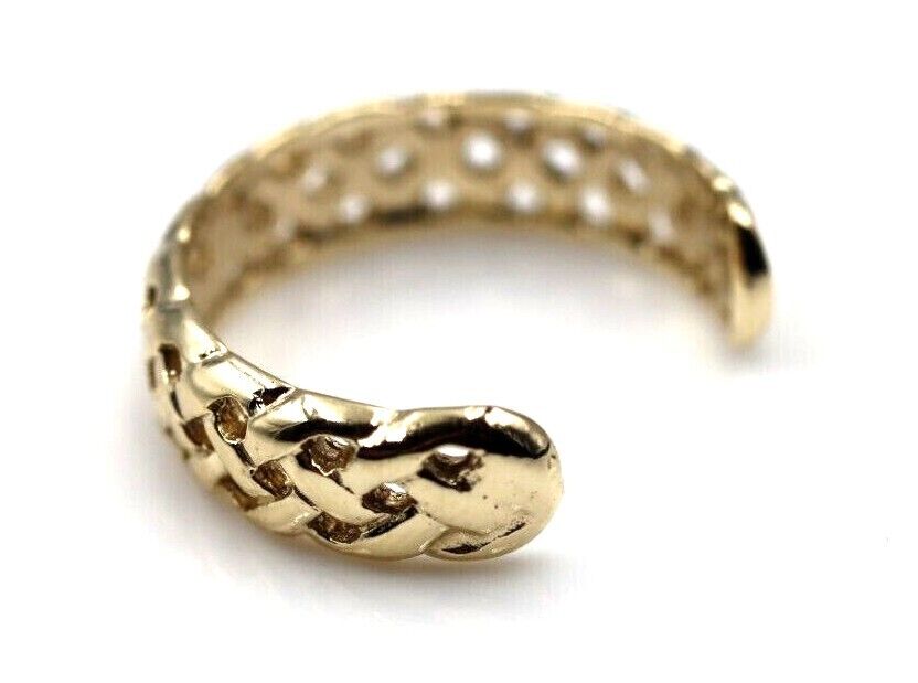 Genuine Solid 9ct Yellow or Rose or White Gold or Sterling Silver Weave Toe Ring 264