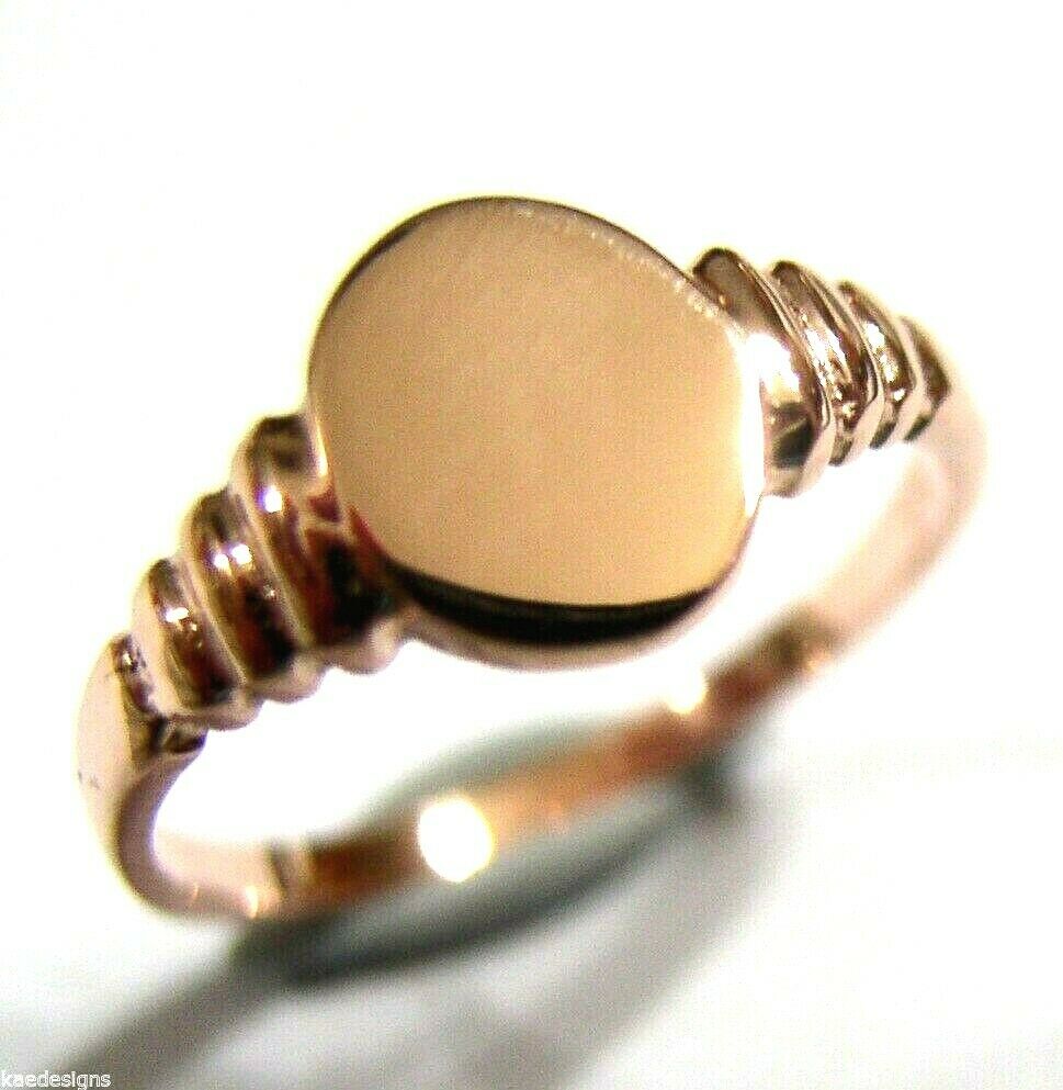 Size G Genuine Small New 9ct 9K Yellow, Rose or White Gold Oval Signet Ring 342