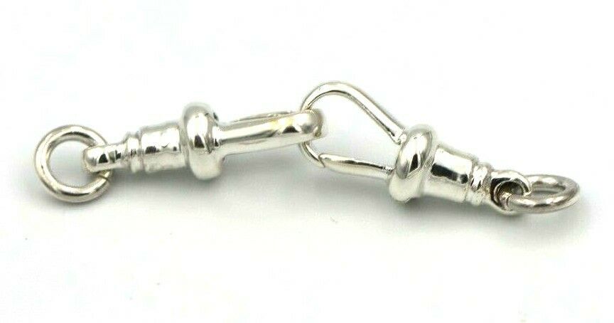Genuine 2 X Sterling Silver Albert Swivel Clasp 18mm + jump ring