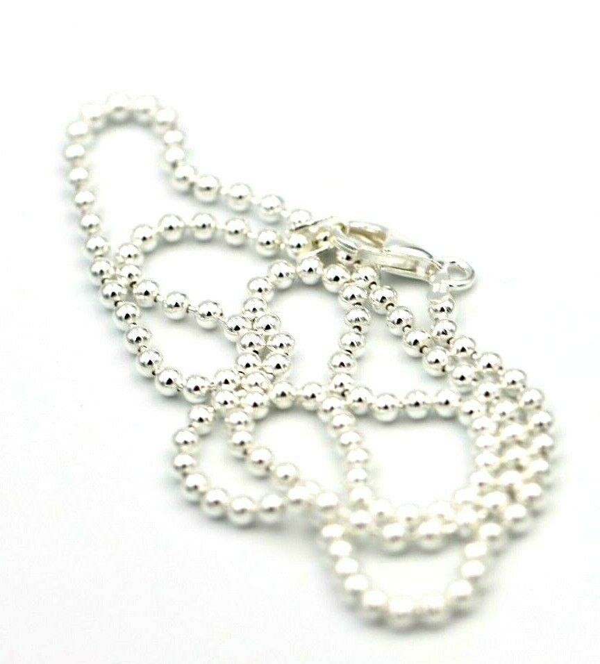 Genuine Sterling Silver 925 Ball Chain Necklace 2.5mm wide balls - choose your length