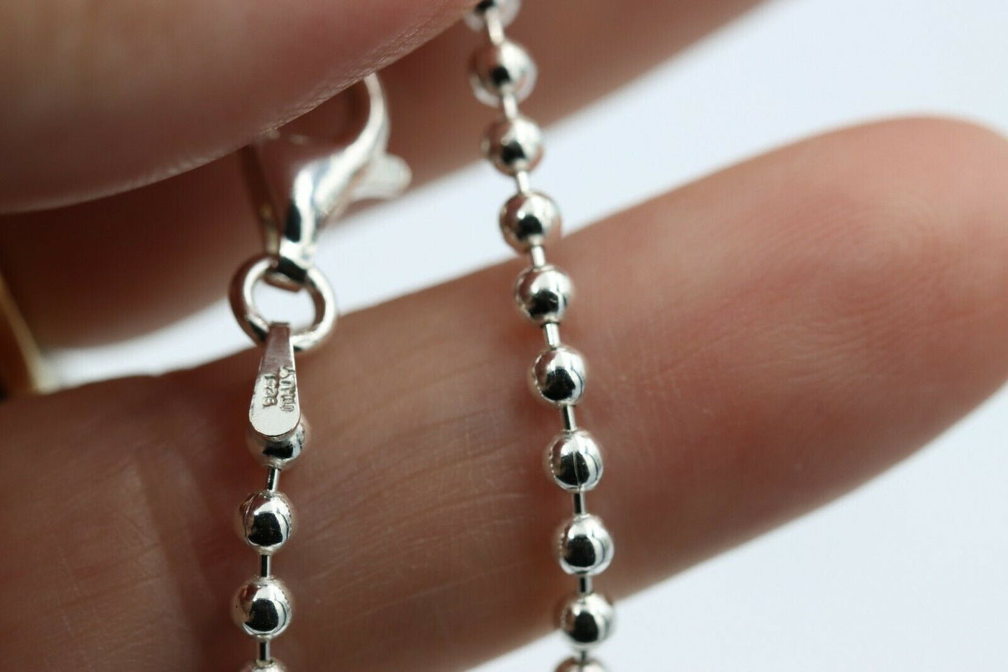 Genuine Sterling Silver 925 Ball Chain Necklace 2.5mm wide balls - choose your length