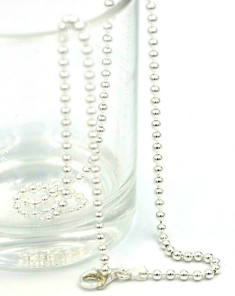 Genuine Sterling Silver 925 Ball Chain Necklace 2.5mm wide balls - choose your length