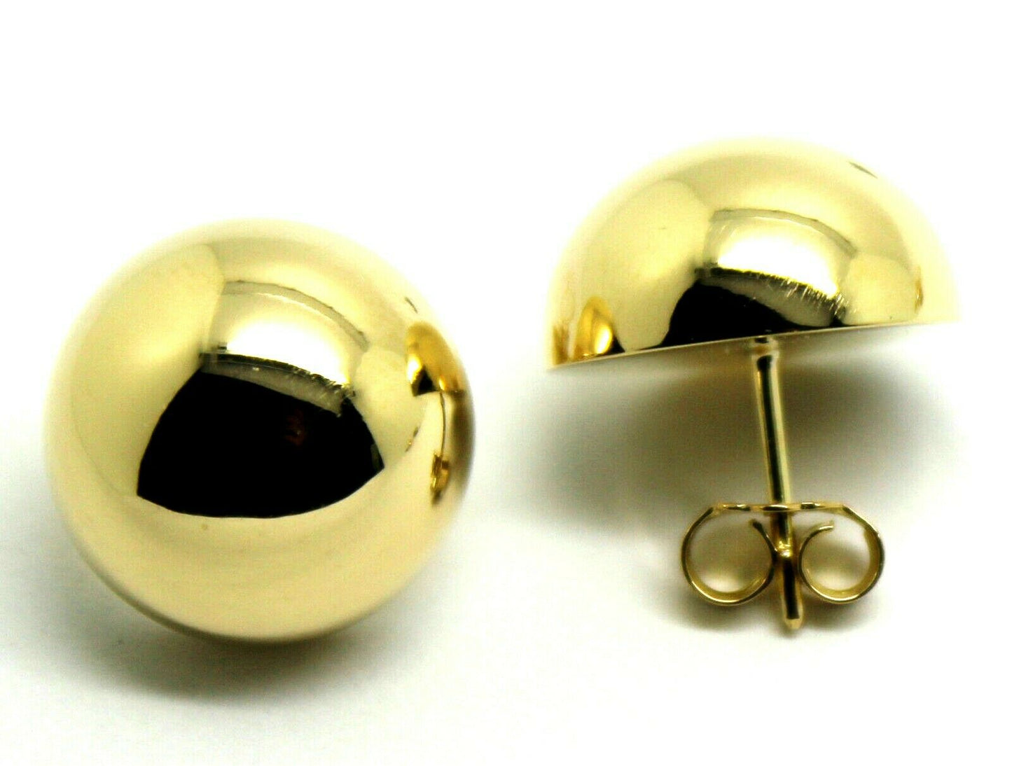 Kaedesigns, 9ct 9k Yellow Or White Or Rose Gold 375 18mm Half Ball Hook Earrings