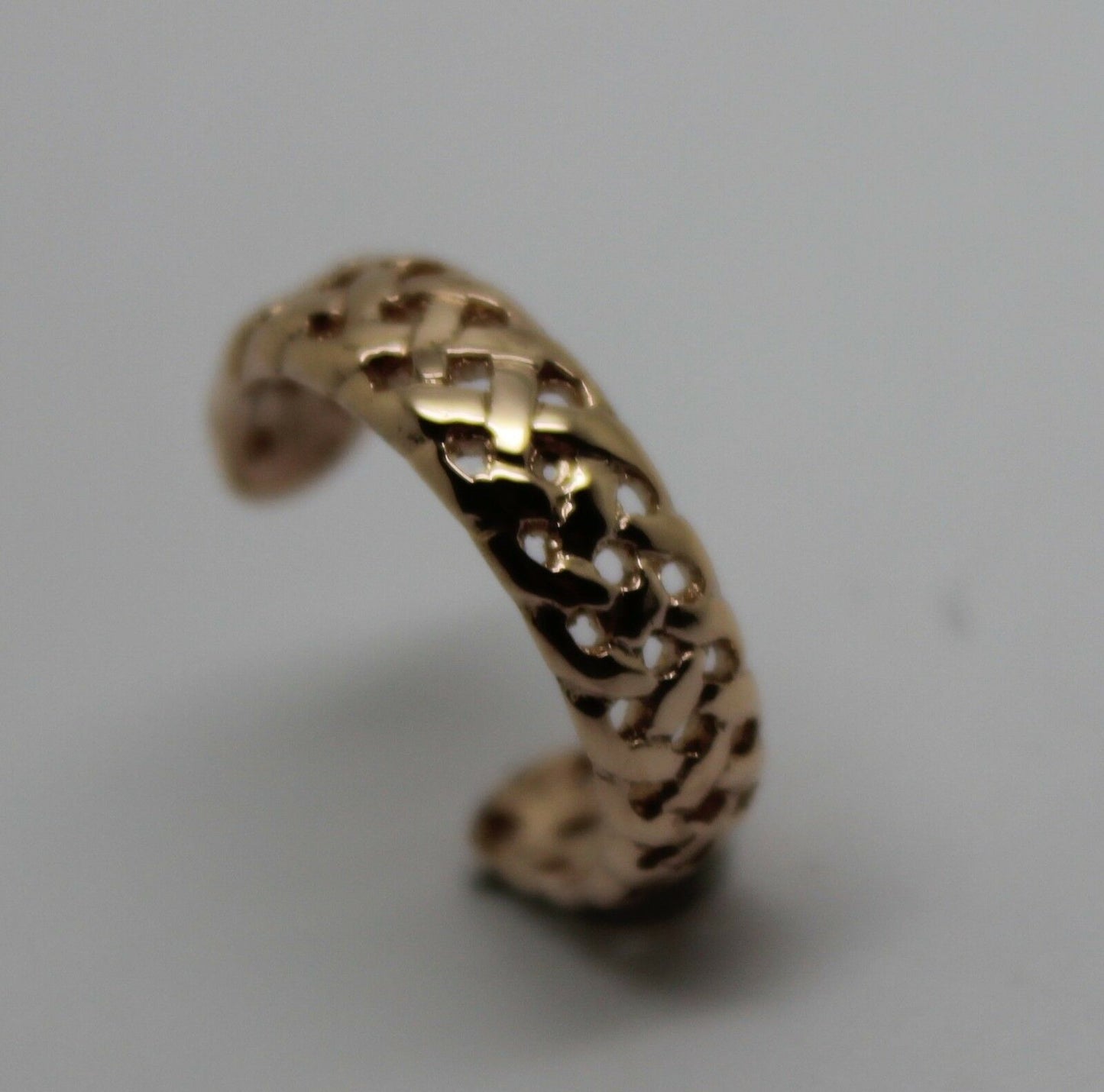 Genuine Solid 9ct Yellow or Rose or White Gold or Sterling Silver Weave Toe Ring 264