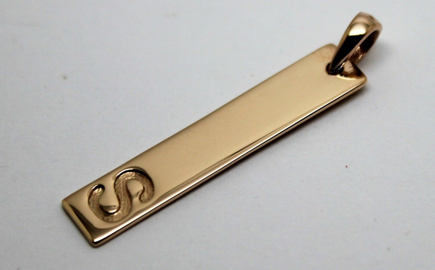 Genuine Solid 9ct 375 Yellow, Rose or White Gold Plate Pendant Engraved With Your Initial