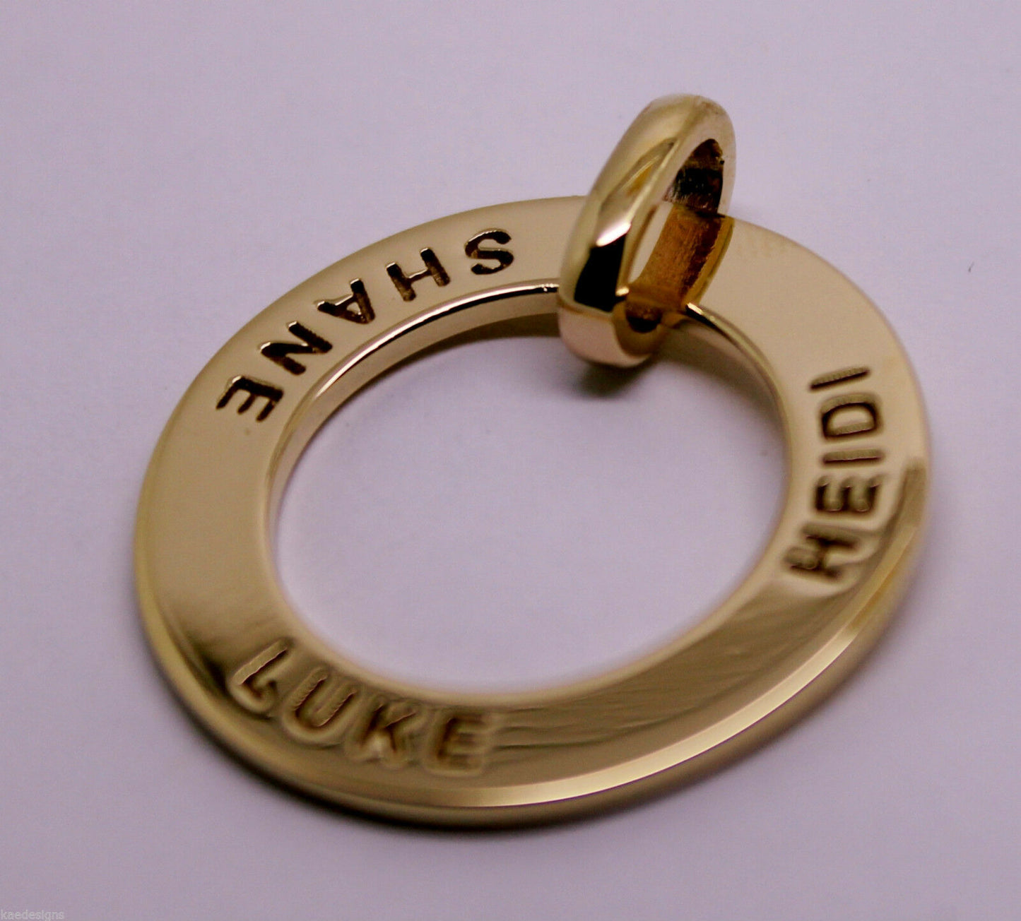 Genuine Solid 9ct Yellow, Rose or White Gold / 375, Personalized & Engravable Circle Pendant