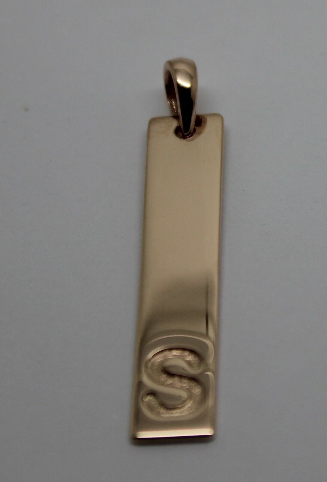 Genuine Solid 9ct 375 Yellow, Rose or White Gold Plate Pendant Engraved With Your Initial