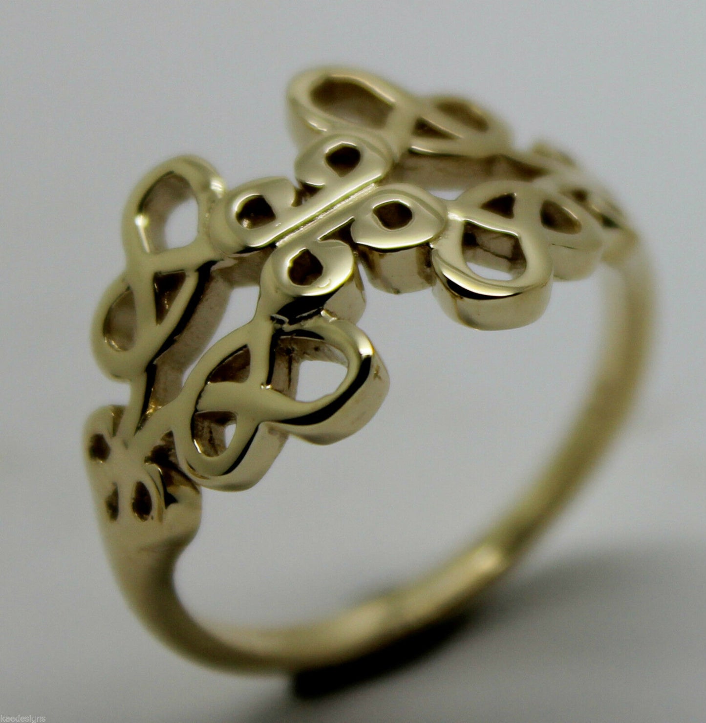 Solid New Genuine 9ct Yellow Gold Hallmarked 375 Fancy Celtic Swirl Ring 421