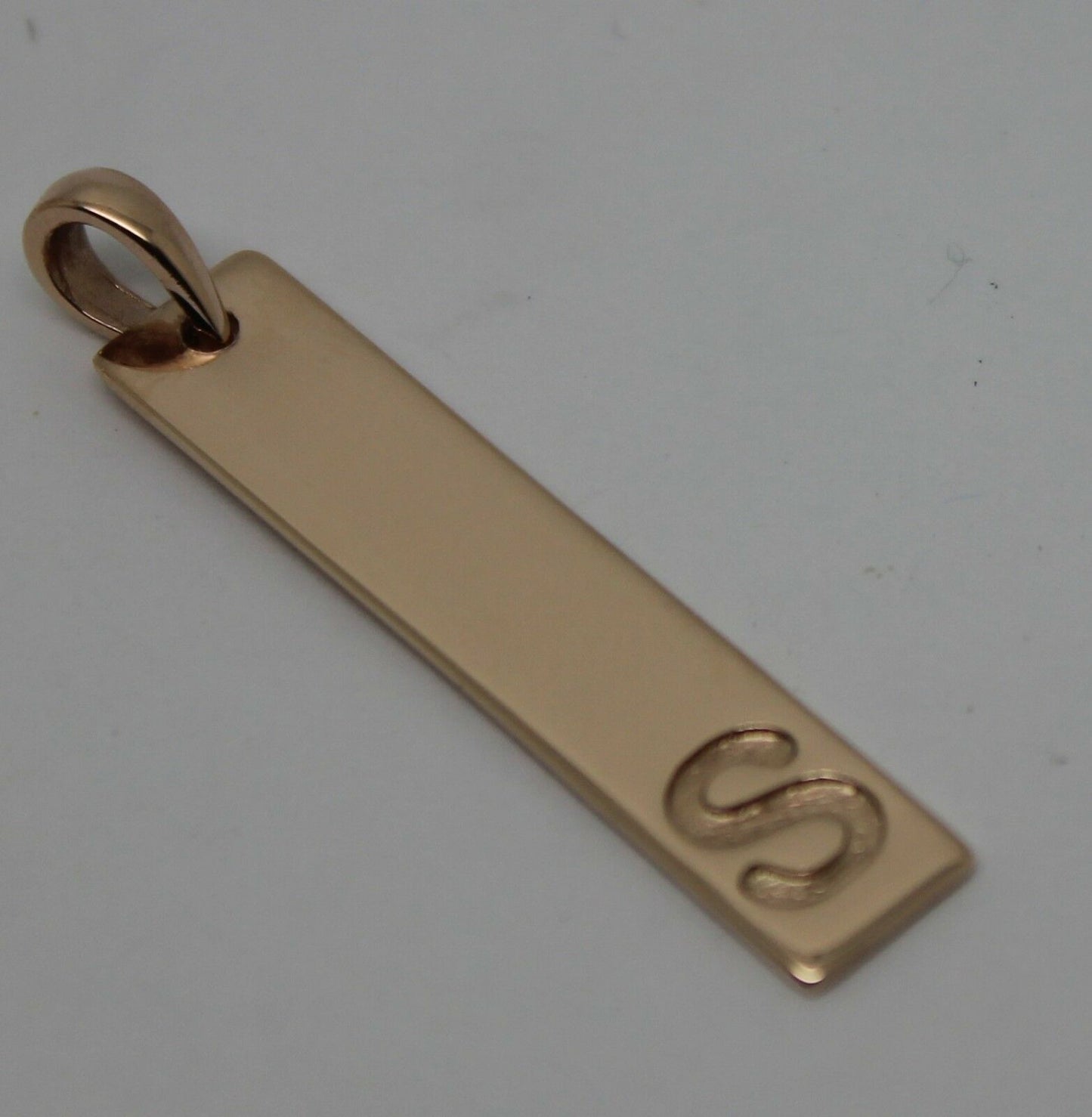 Genuine Solid 9ct 375 Yellow, Rose or White Gold Plate Pendant Engraved With Your Initial