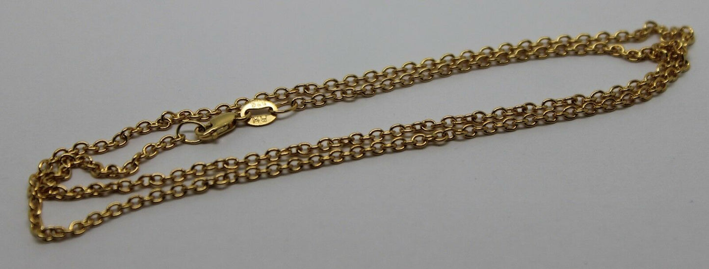 Genuine 9ct Yellow Gold Belcher / Cable Chain Necklace 45cm 2.57grams