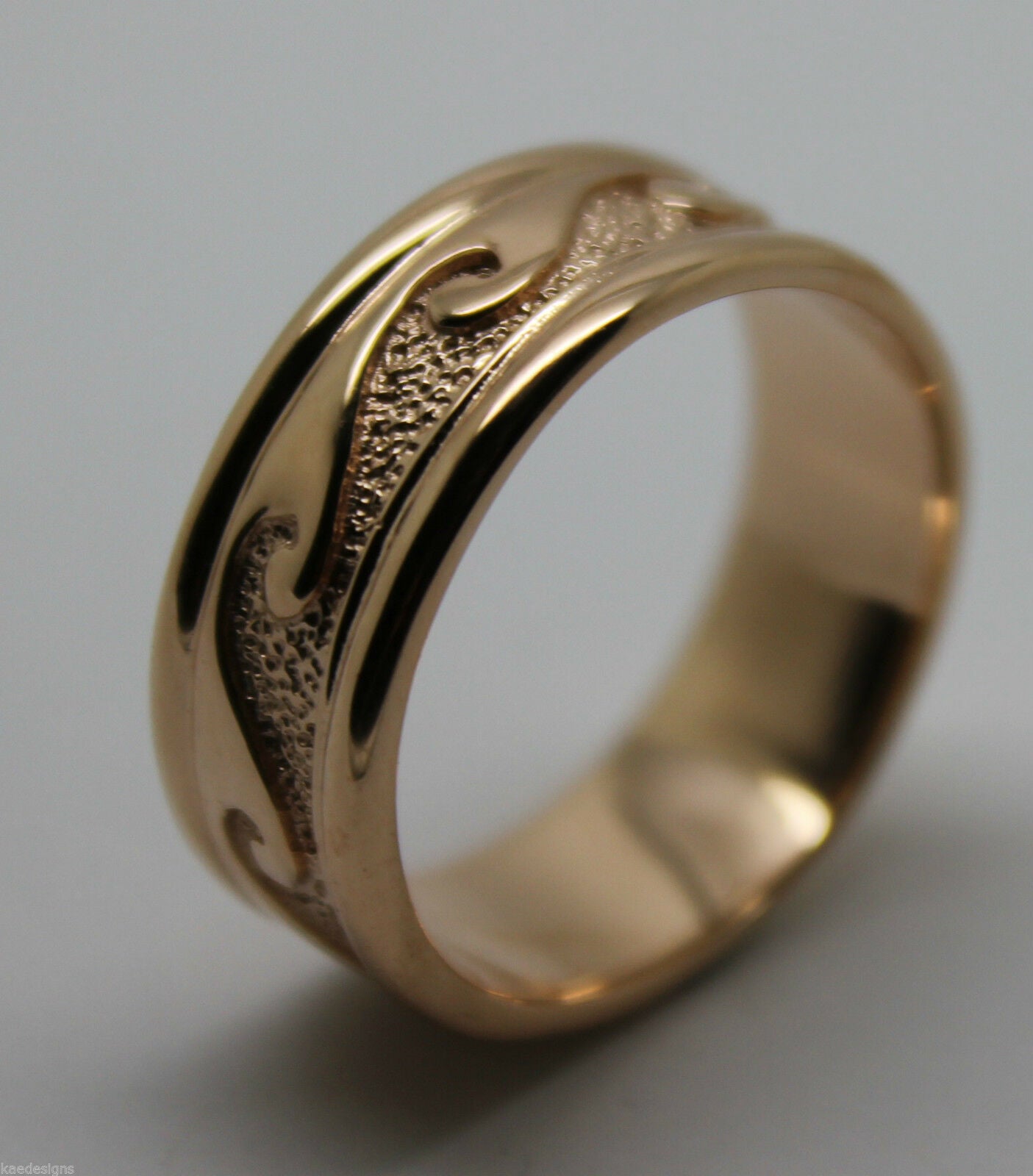 Small Size I / 4 258 Genuine Solid New 9ct 9kt Yellow, Rose or White Gold Surf Wave Ring