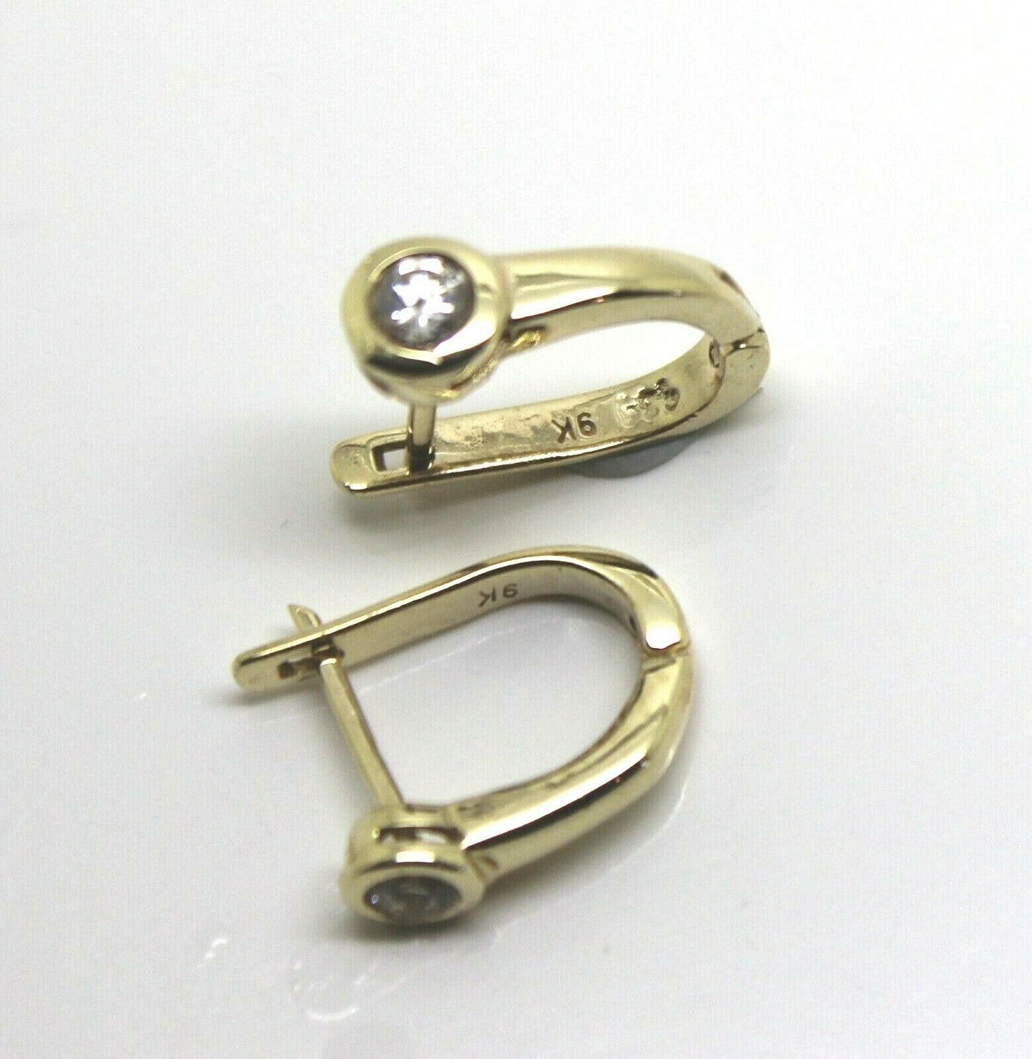 Genuine 9ct Solid Yellow, Rose or White Gold Cubic Zirconia Huggies Earrings