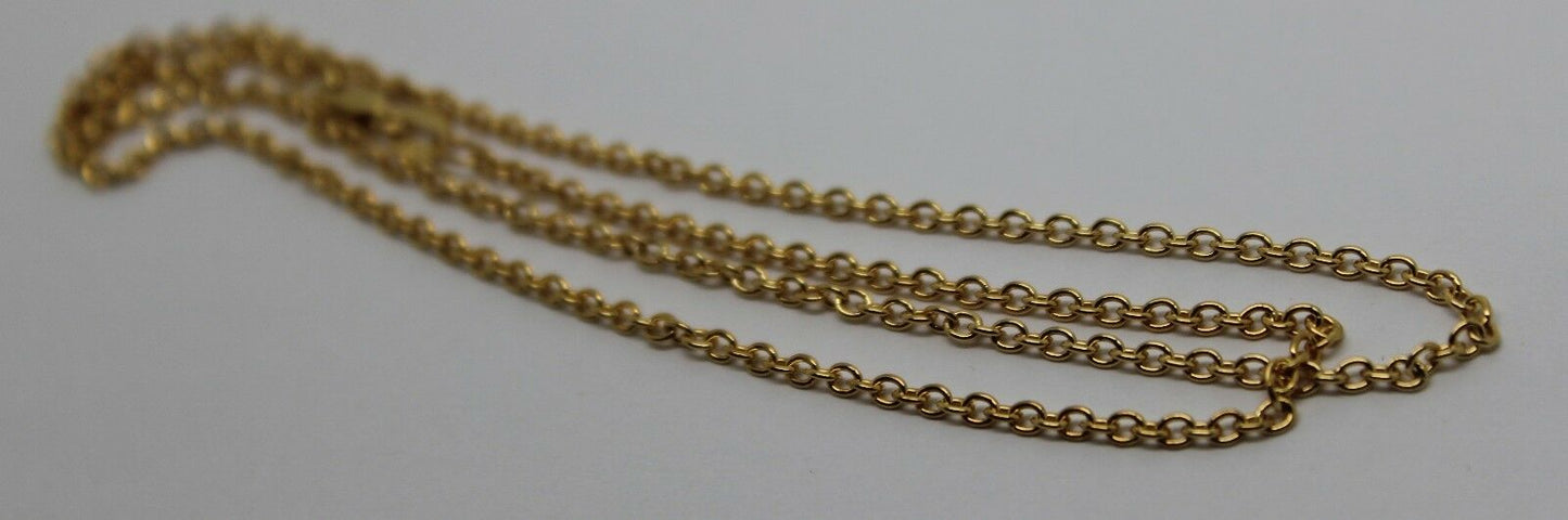 Genuine 9ct Yellow Gold Belcher / Cable Chain Necklace 45cm 2.57grams