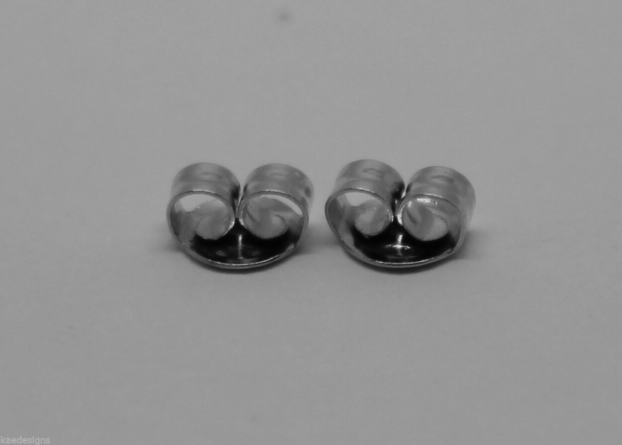 Genuine 9ct Yellow or Rose or White Gold or Sterling Silver Earring Medium butterfly backs 207
