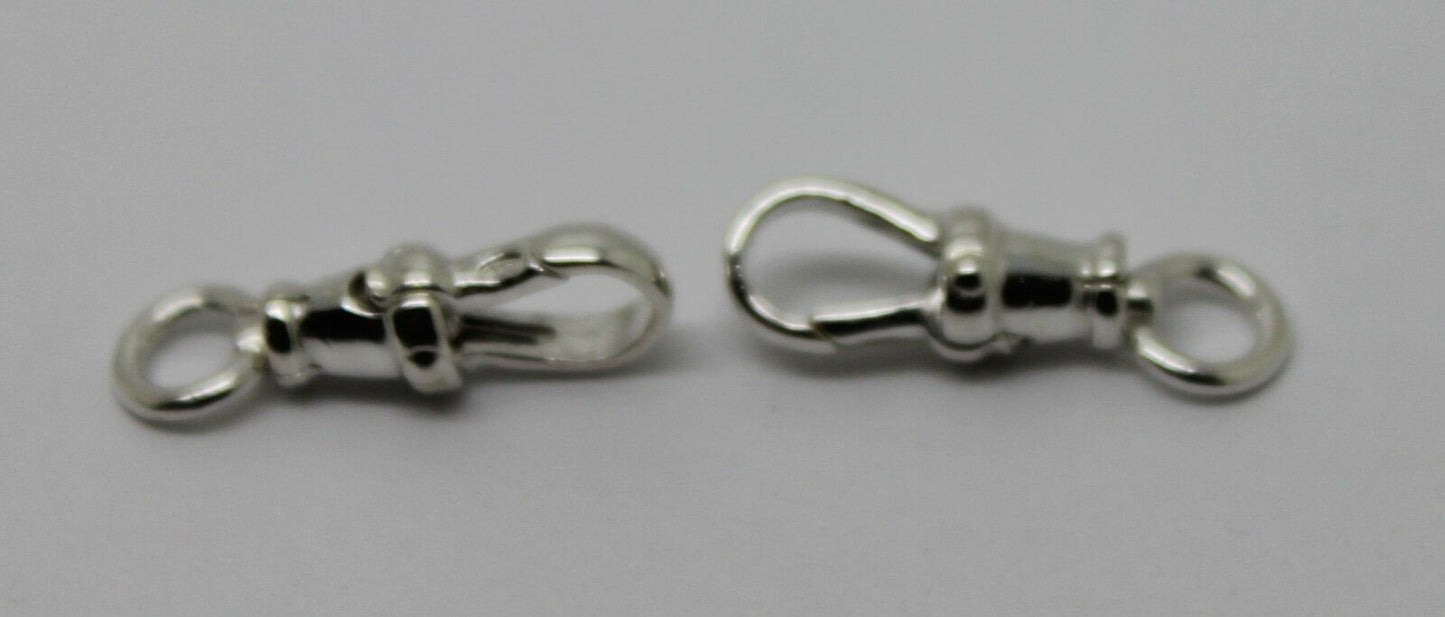 Genuine 2 X New Solid Sterling Silver Albert Swivel Clasp 19mm