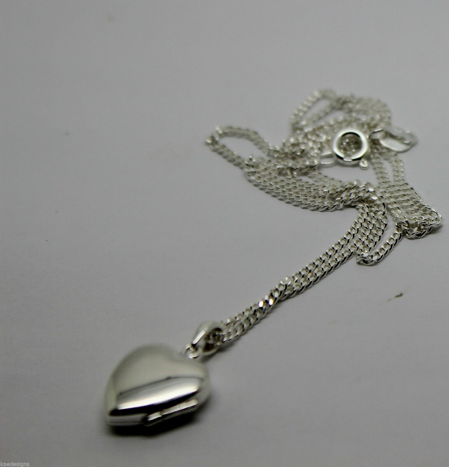 Sterling Silver 925 Heart Locket Pendant 2 Photos & Silver Chain