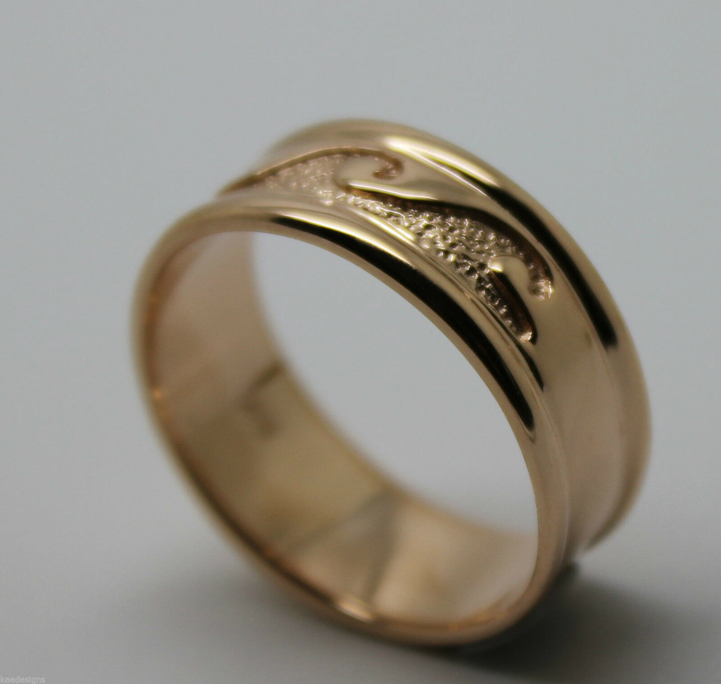Small Size I / 4 258 Genuine Solid New 9ct 9kt Yellow, Rose or White Gold Surf Wave Ring