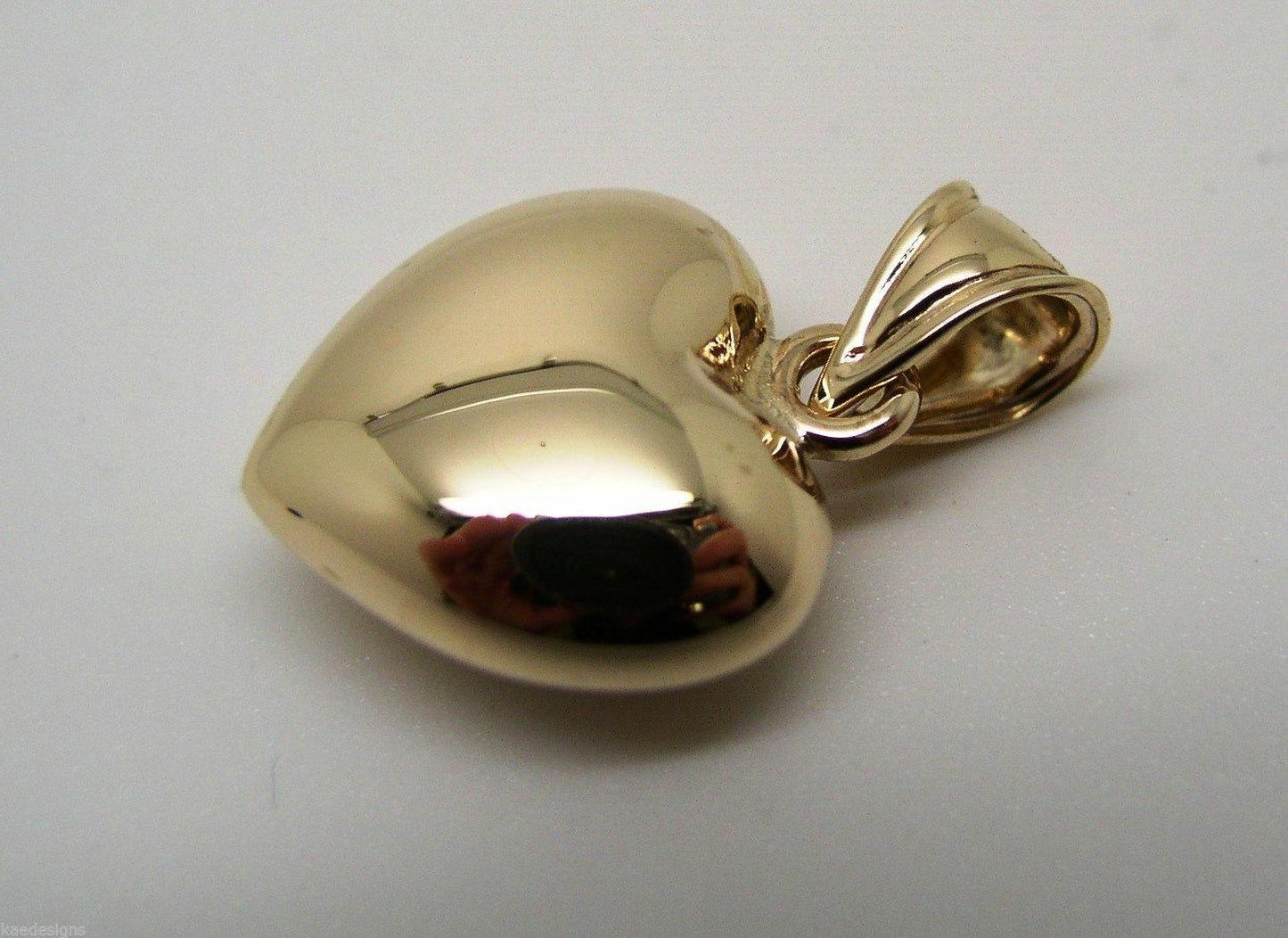 Kaedesigns, 9ct Small To Medium Bubble Rose Or Yellow Or White Gold Heart Pendant