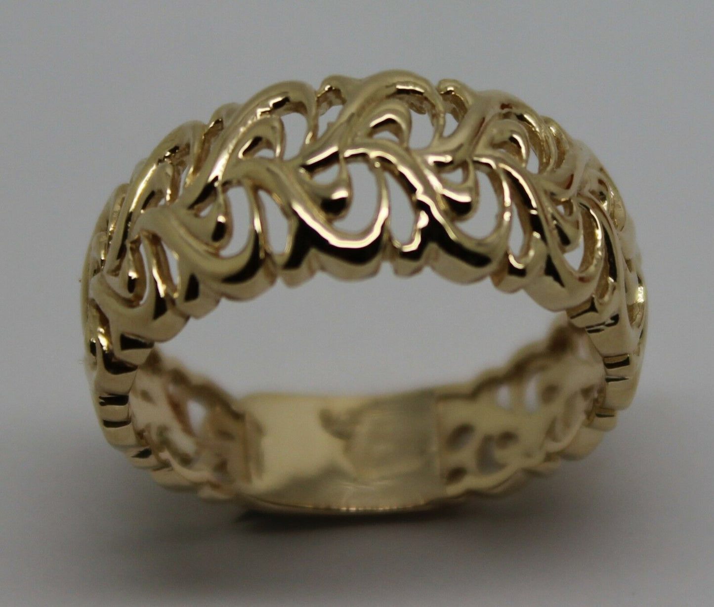Genuine 9ct 375 Solid Rose Or Yellow Or White Gold Flower Filigree Ring In Your Size