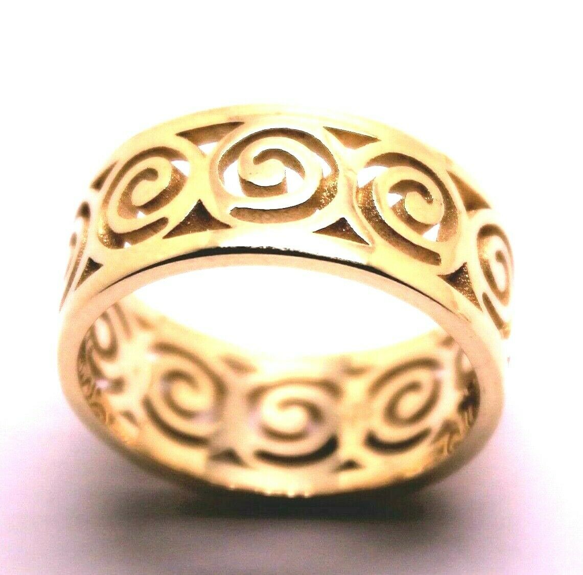 Kaedesigns New Solid Genuine 9ct Yellow, Rose or White Gold Swirl Surf Wave Ring