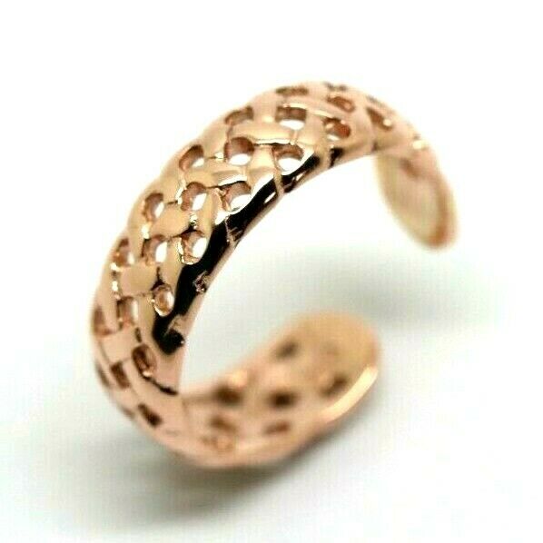 Genuine Solid 9ct Yellow or Rose or White Gold or Sterling Silver Weave Toe Ring 264