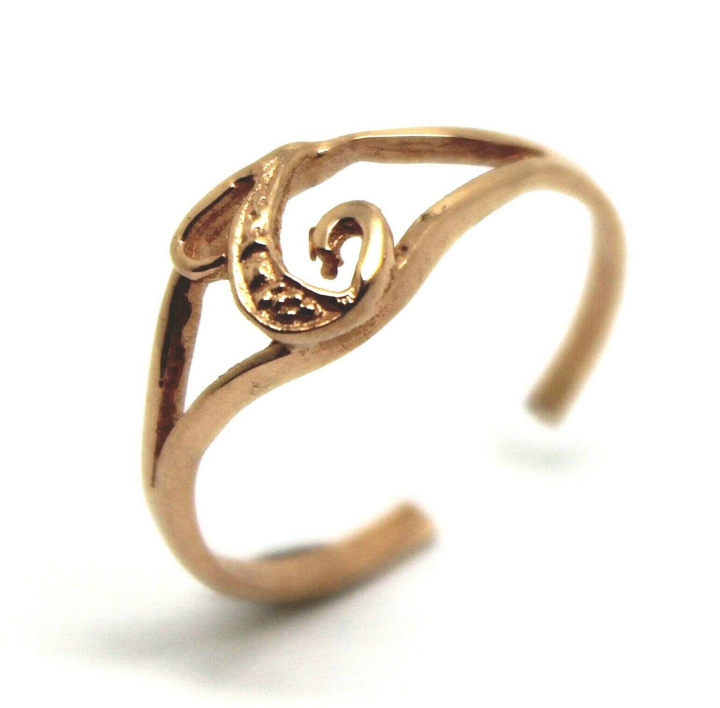Genuine Solid 9ct 9k Yellow Or Rose Or White Gold 375 Initial Toe Ring T