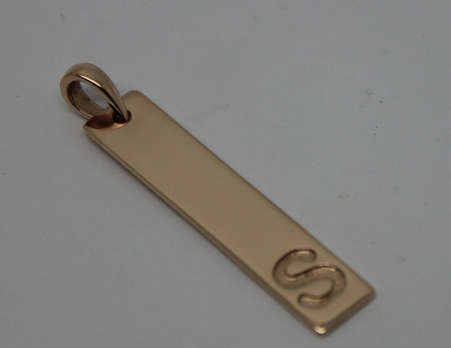 Genuine Solid 9ct 375 Yellow, Rose or White Gold Plate Pendant Engraved With Your Initial
