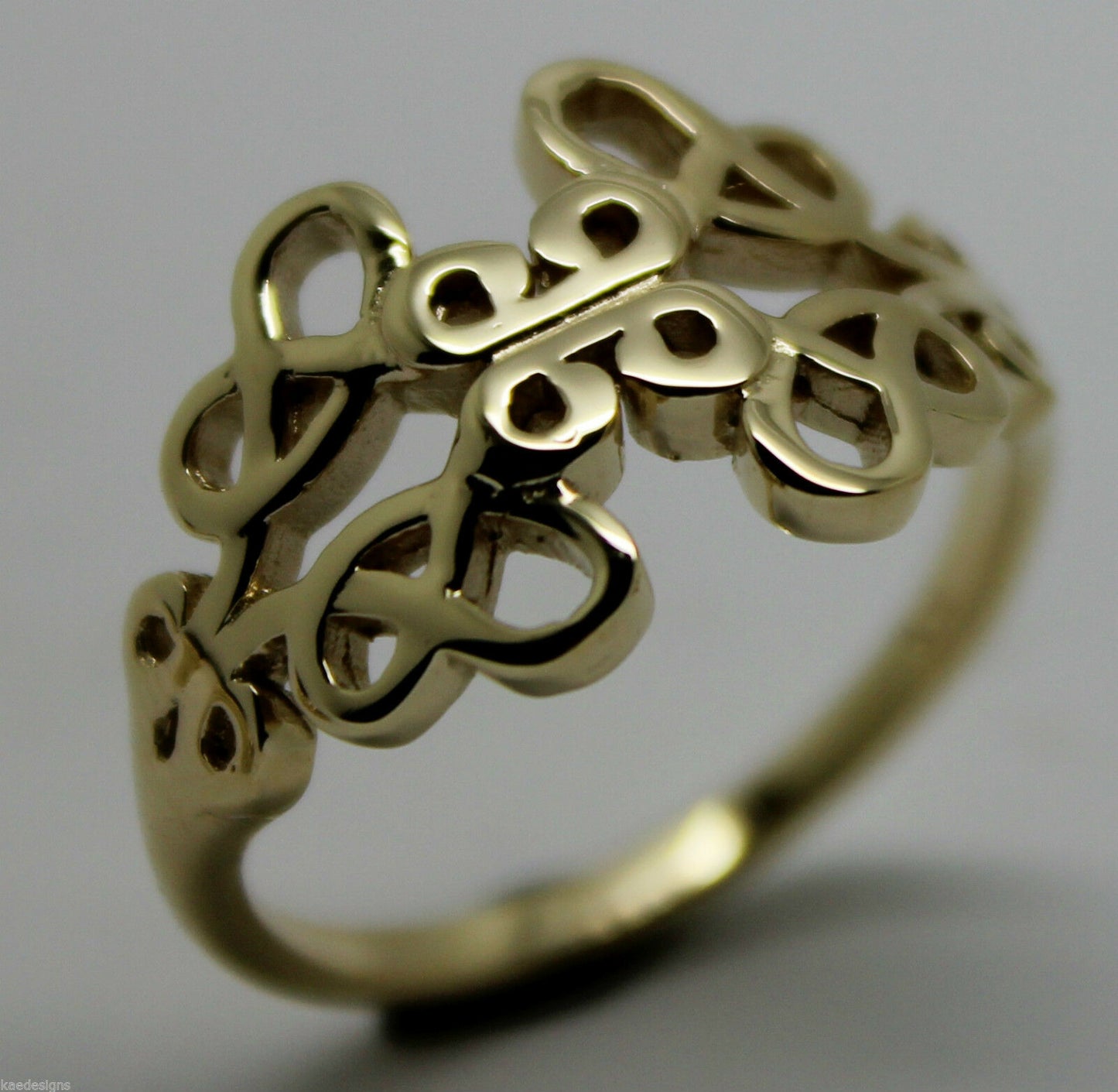 Solid New Genuine 9ct Yellow Gold Hallmarked 375 Fancy Celtic Swirl Ring 421