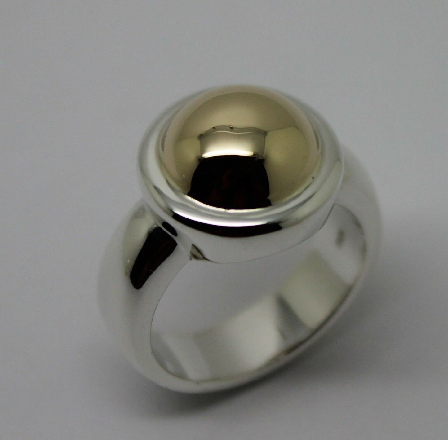Size Q 1/2 Kaedesigns New Genuine Sterling Silver & 9ct Yellow Gold Half Ball Ring