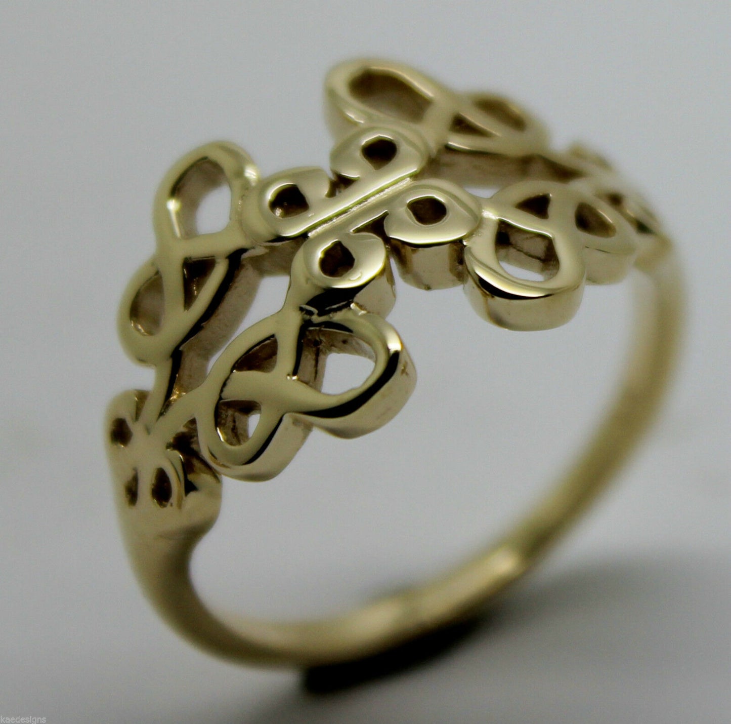 Solid New Genuine 9ct Yellow Gold Hallmarked 375 Fancy Celtic Swirl Ring 421