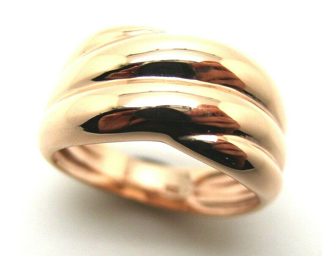 Kaedesigns Size T / 9 5/8 New Genuine 9ct 9k Yellow, Rose or White Gold Heavy Ridged Dome Ring