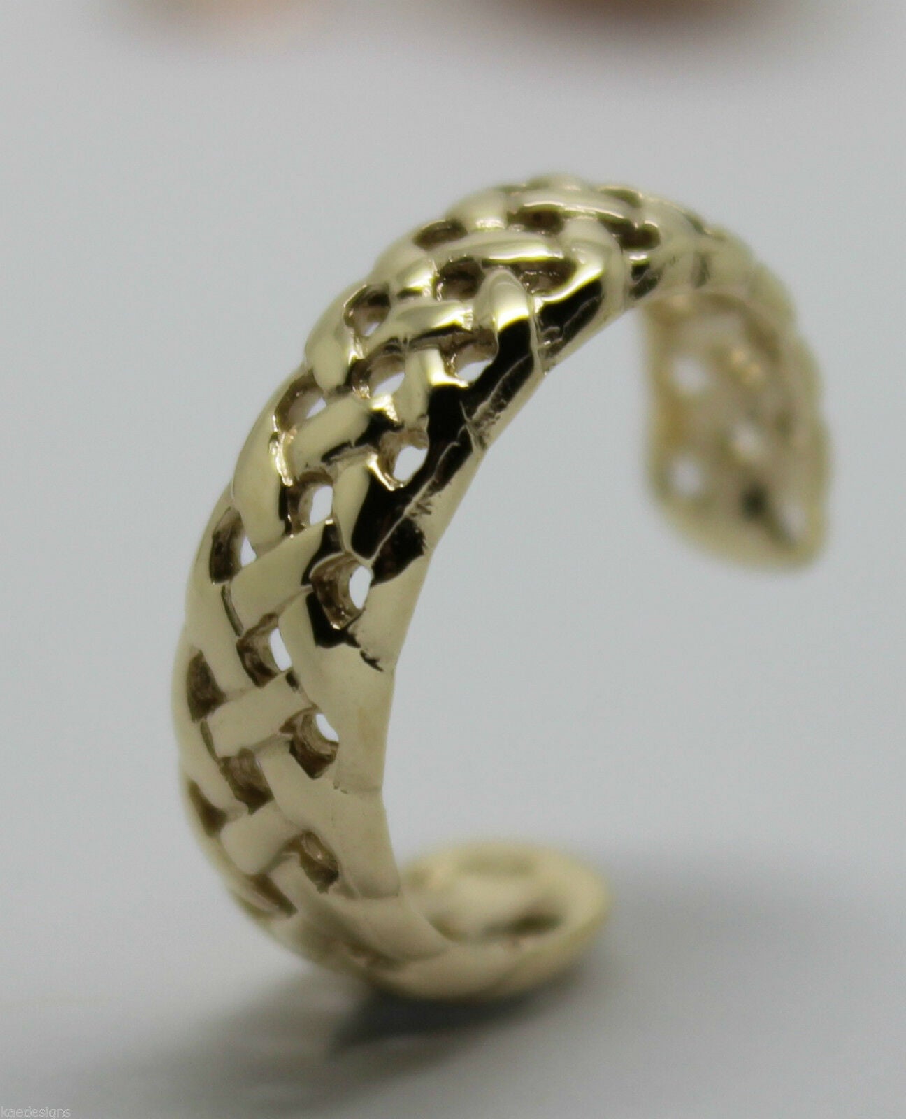Genuine Solid 9ct Yellow or Rose or White Gold or Sterling Silver Weave Toe Ring 264