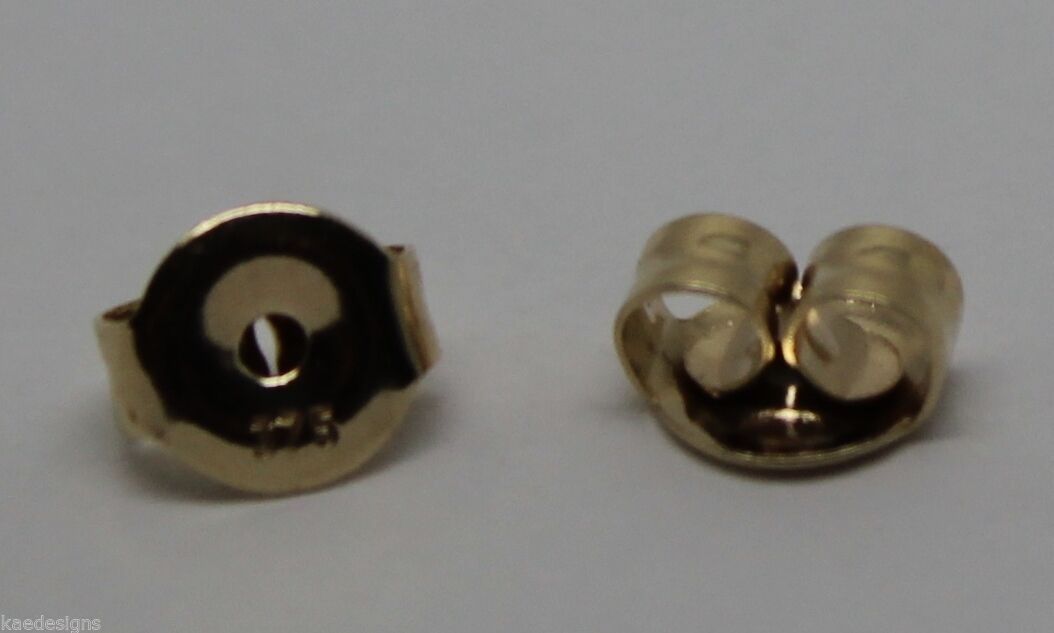 Genuine 9ct Yellow or Rose or White Gold or Sterling Silver Earring Medium butterfly backs 207