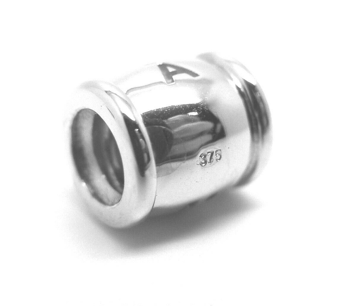 Genuine 9ct Yellow or Rose or White Gold or Sterling Silver Custom Made Barrel Bead With Your Name