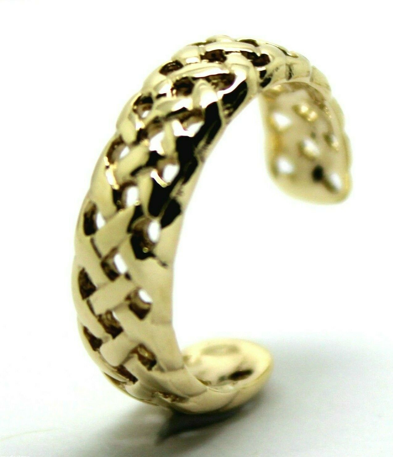 Genuine Solid 9ct Yellow or Rose or White Gold or Sterling Silver Weave Toe Ring 264