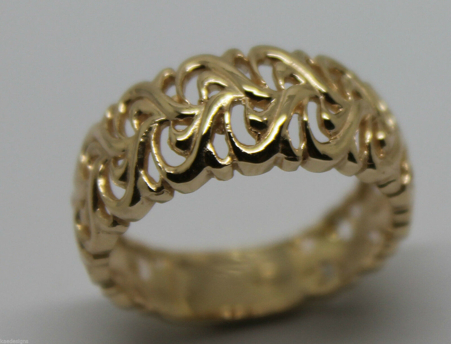 Genuine 9ct 375 Solid Rose Or Yellow Or White Gold Flower Filigree Ring In Your Size