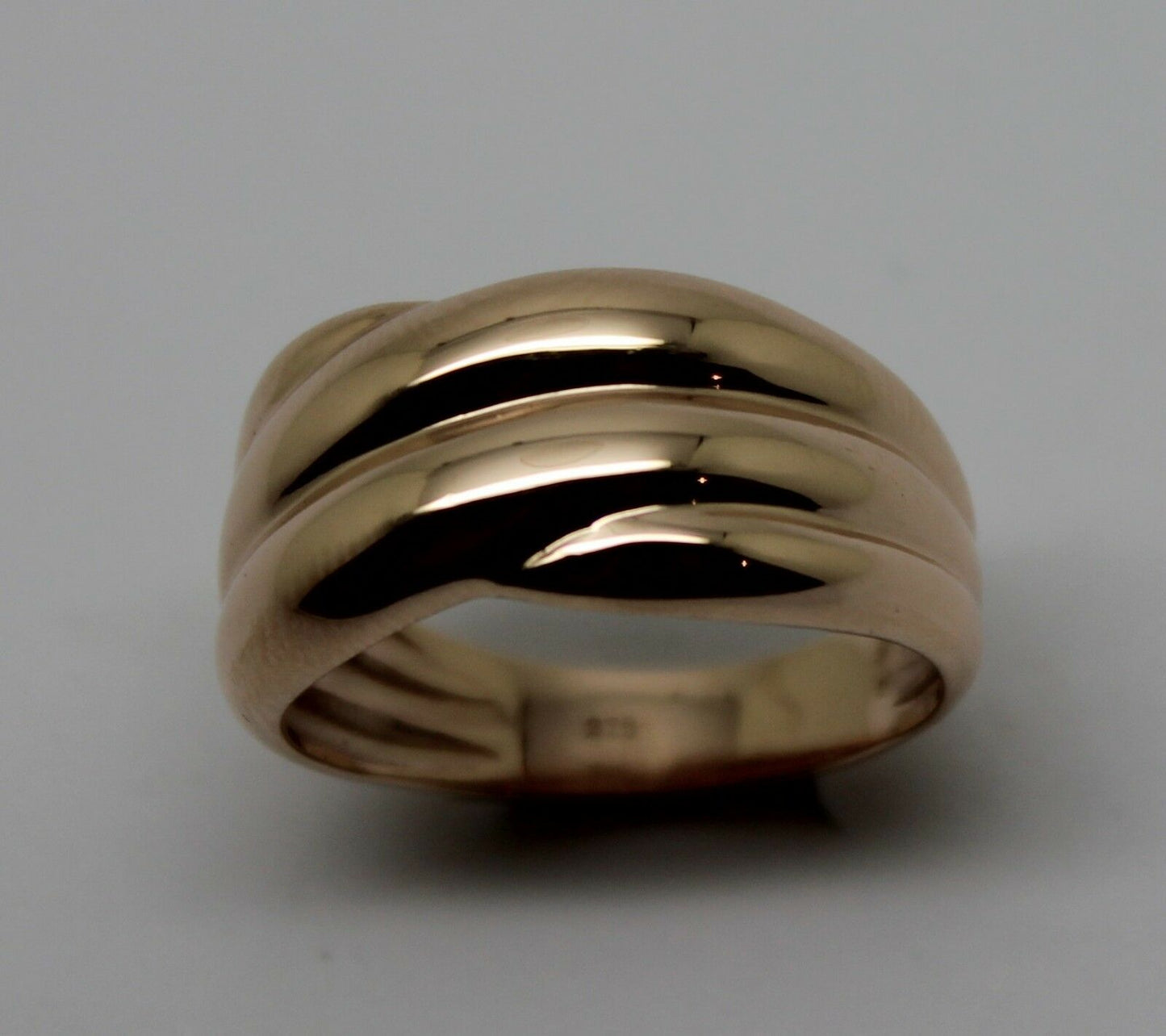 Kaedesigns Size T / 9 5/8 New Genuine 9ct 9k Yellow, Rose or White Gold Heavy Ridged Dome Ring