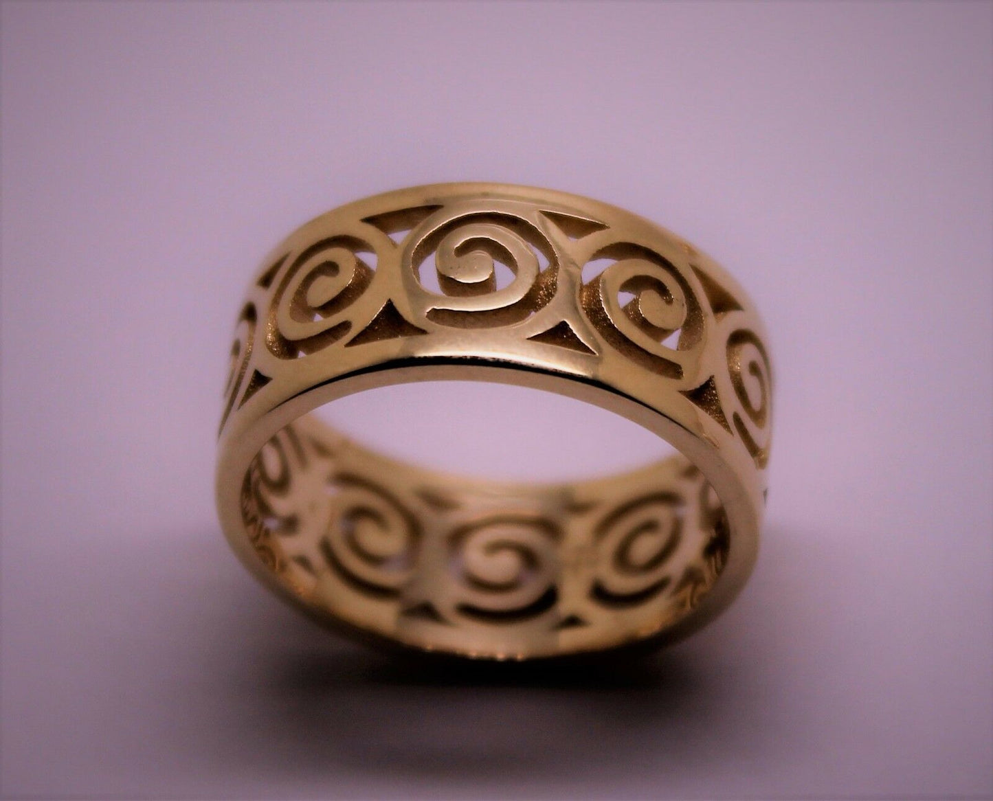 Kaedesigns New Solid Genuine 9ct Yellow, Rose or White Gold Swirl Surf Wave Ring