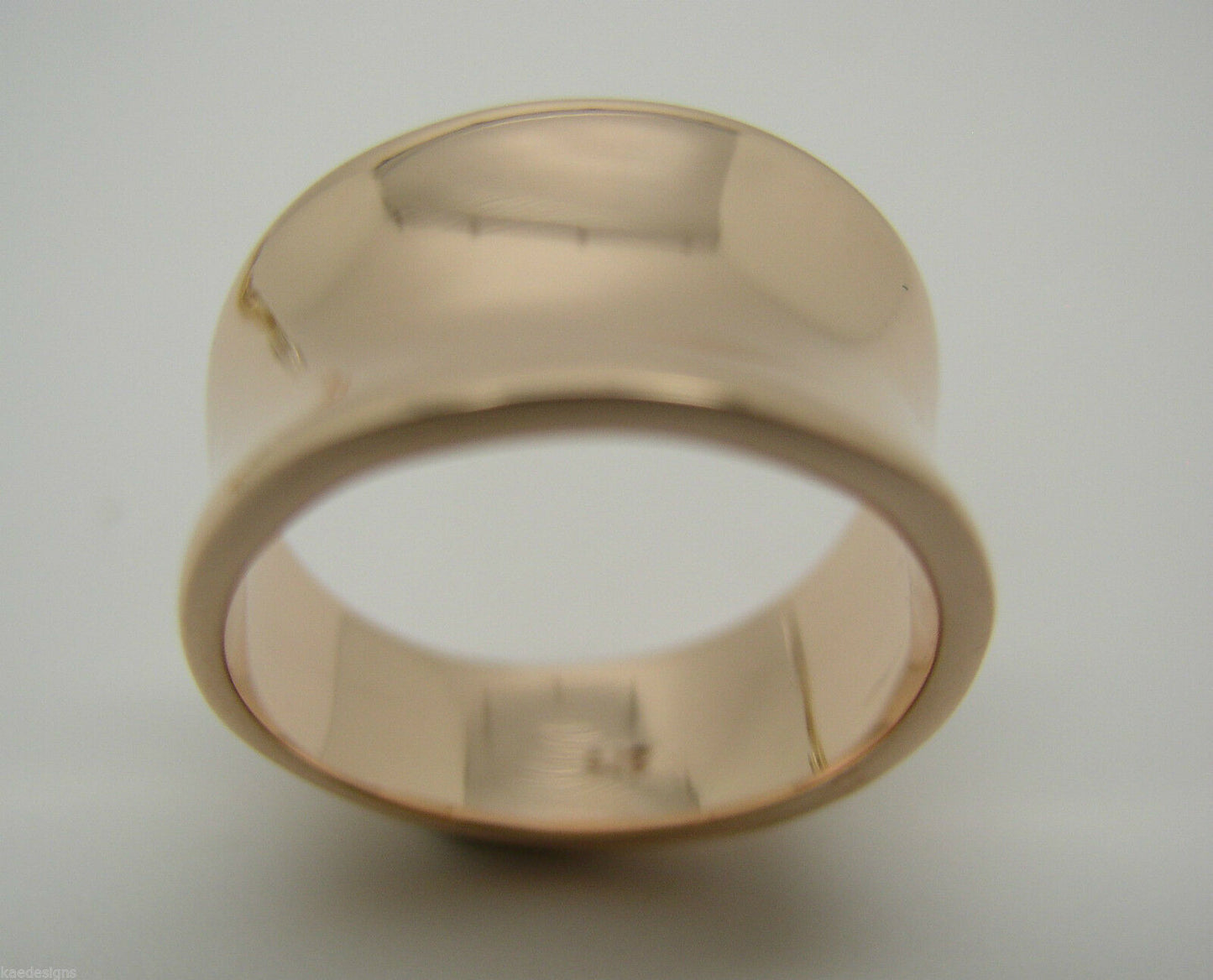 Kaedesigns Genuine Full Solid 9ct 9kt Yellow, Rose or White Gold Concave Dome Ring 250