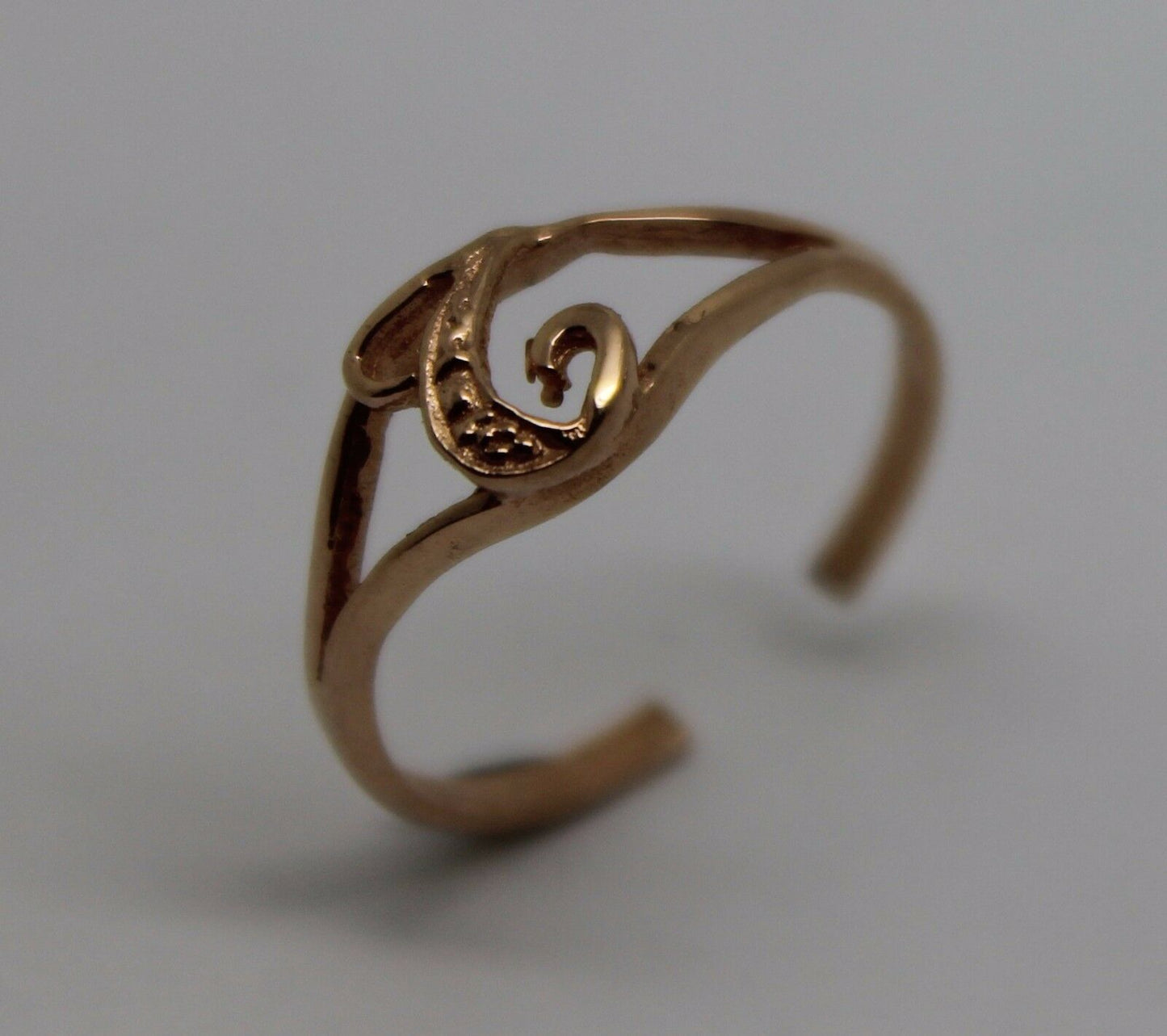 Genuine Solid 9ct 9k Yellow Or Rose Or White Gold 375 Initial Toe Ring T