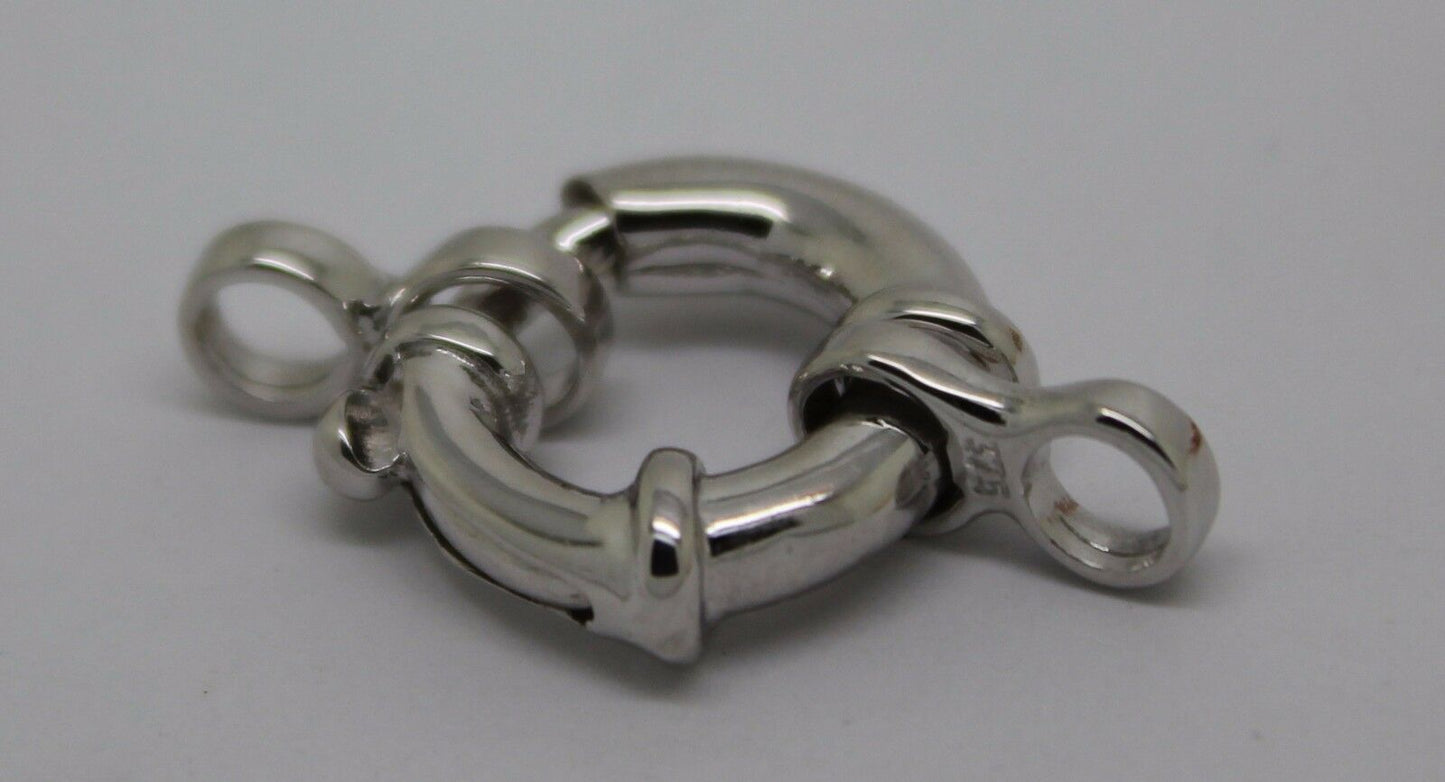New 14mm 9ct 375 White Gold Bolt Ring Clasp With Ends*Free Express Post In Oz