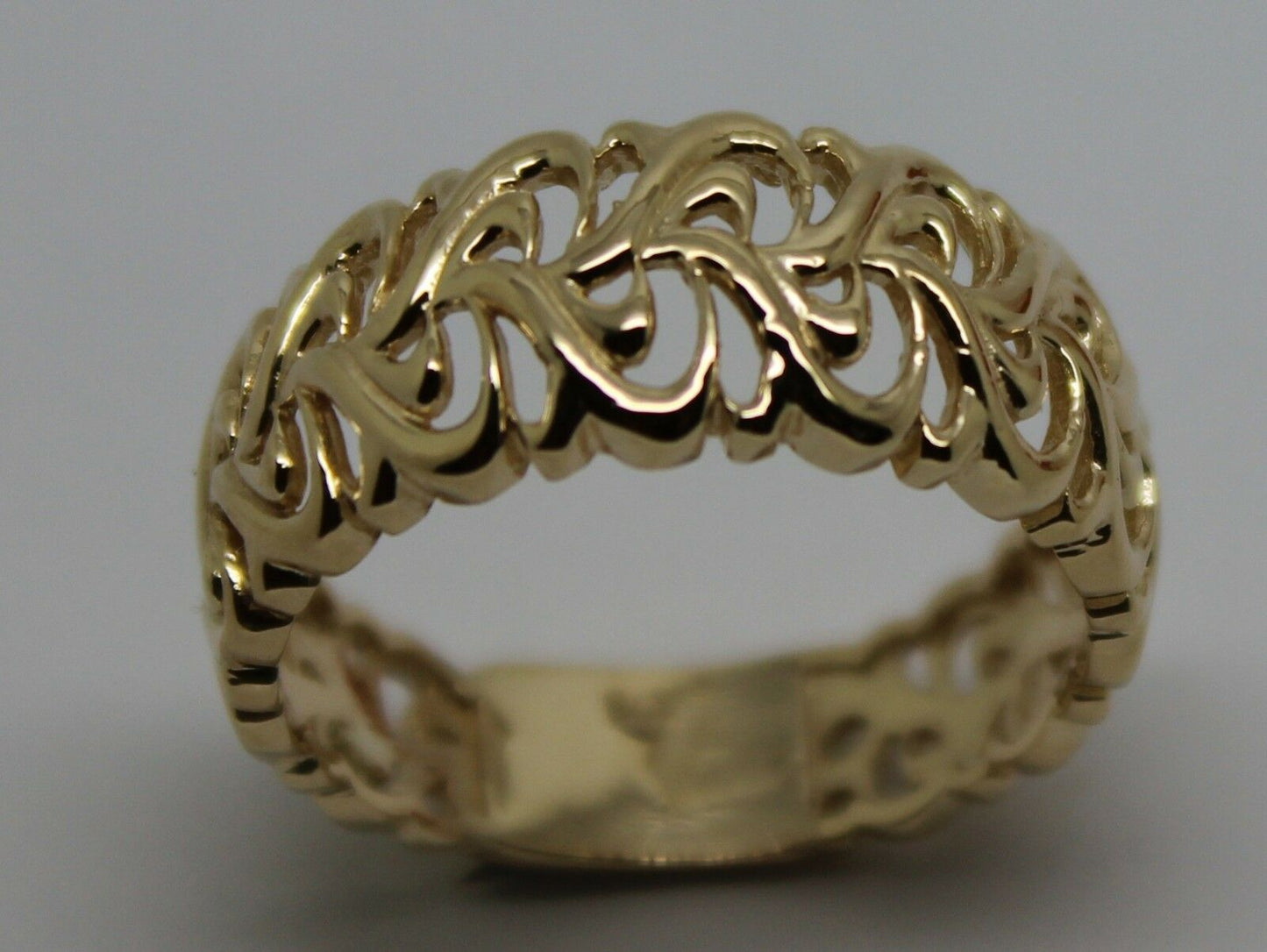 Genuine 9ct 375 Solid Rose Or Yellow Or White Gold Flower Filigree Ring In Your Size