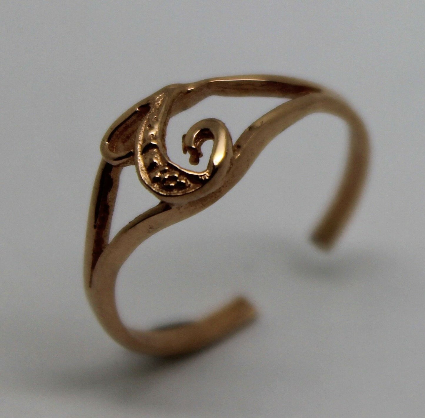 Genuine Solid 9ct 9k Yellow Or Rose Or White Gold 375 Initial Toe Ring T