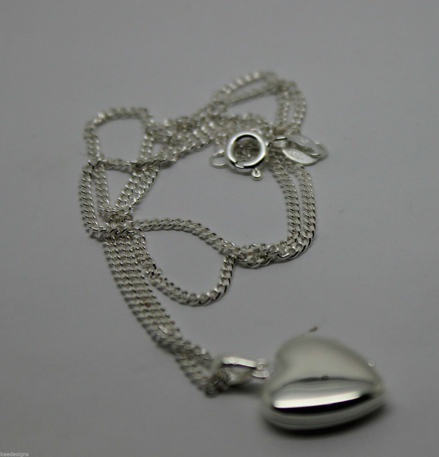 Sterling Silver 925 Heart Locket Pendant 2 Photos & Silver Chain
