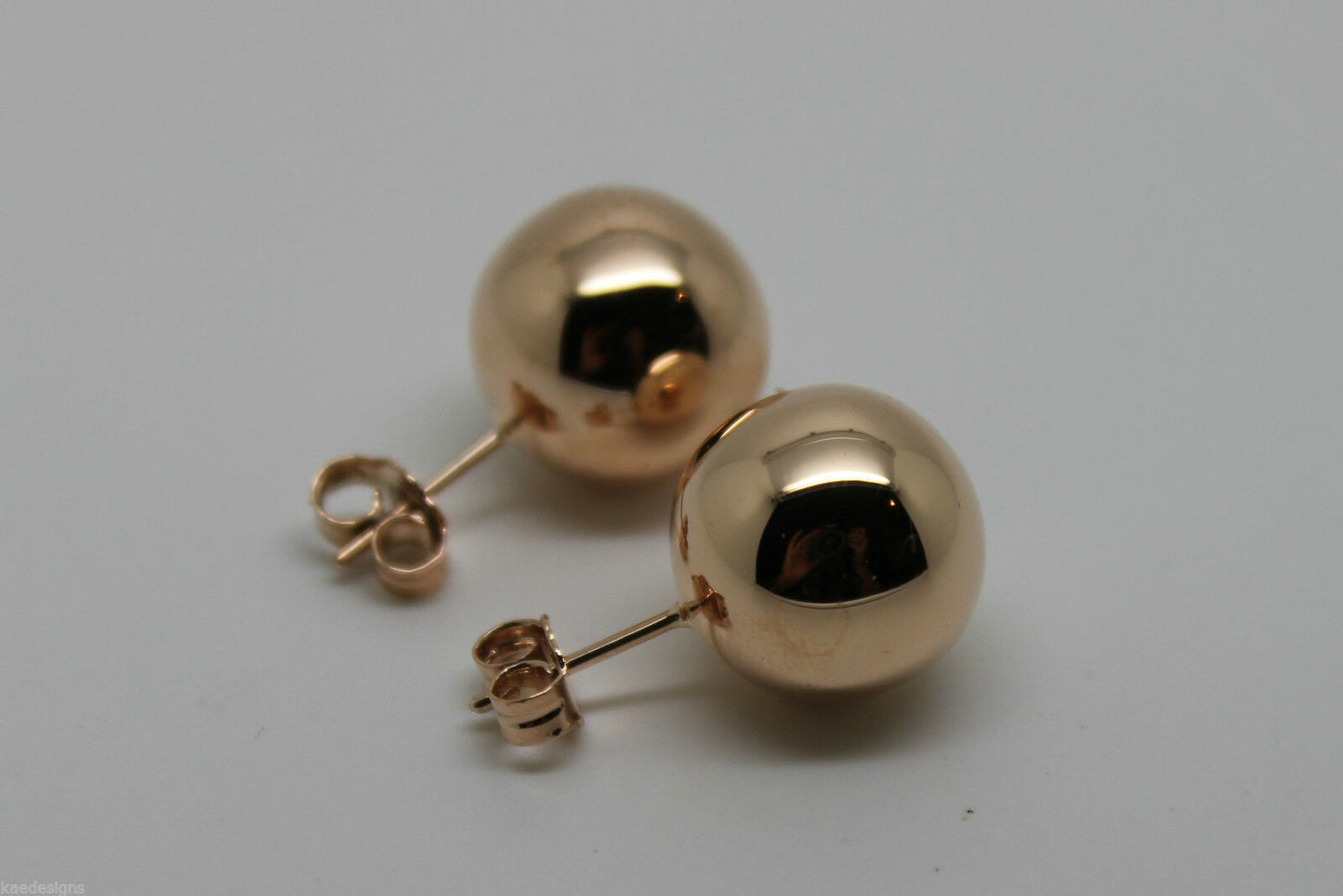 Genuine 9ct 9K Solid Yellow, Rose or White Gold 14mm Stud Ball Earrings
