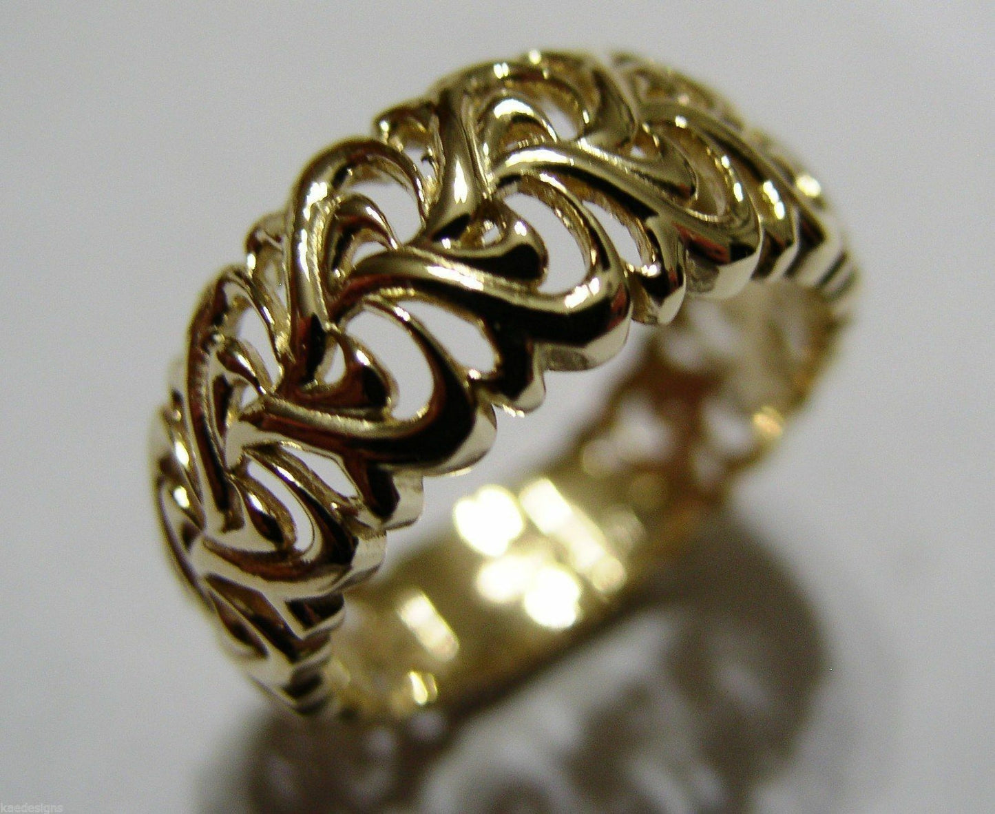 Genuine 9ct 375 Solid Rose Or Yellow Or White Gold Flower Filigree Ring In Your Size