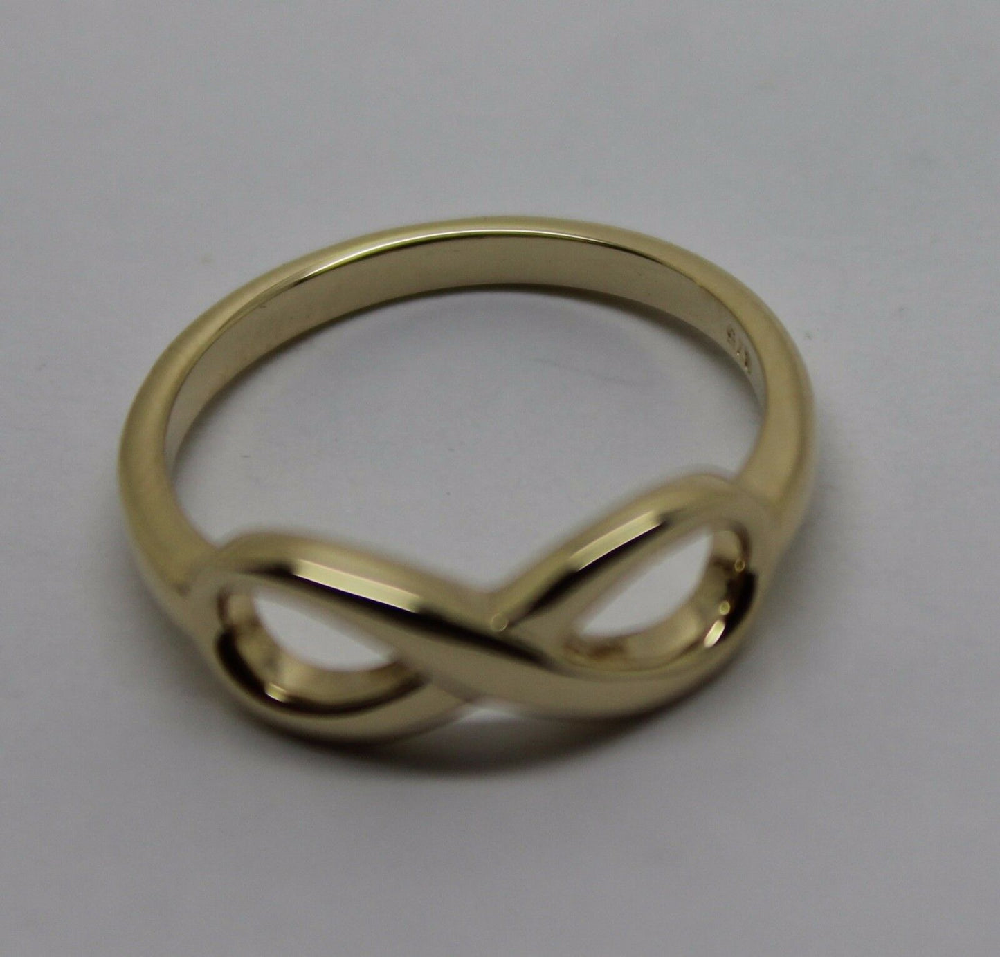 Genuine 9ct Yellow, Rose or White Gold Solid Infinity Ring Size J