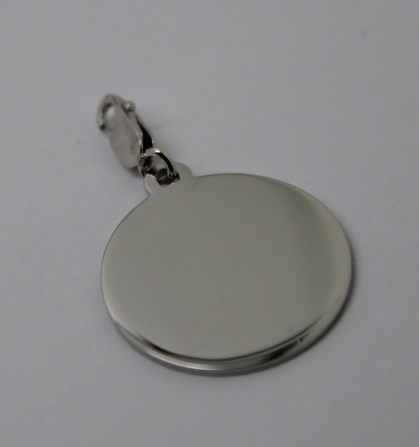 Genuine 9K 9ct White Gold Shield Pendant & Parrot Clasp